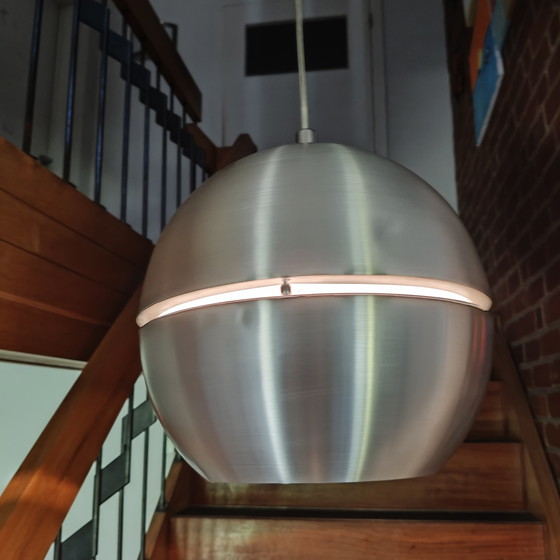Image 1 of Space Age UFO hanglamp van geborsteld aluminium
