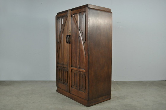 Image 1 of Armadio e/o mobile da ingresso in legno, pezzo unico in stile Art Nouveau, anni '30.