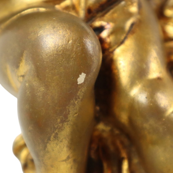 Image 1 of Grande angelo dorato in gesso