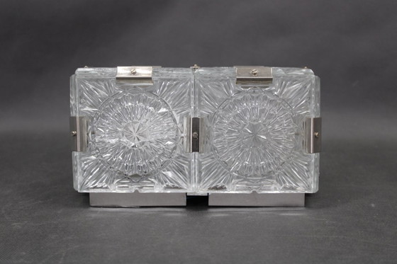 Image 1 of Coppia di applique in vetro ceco della metà del secolo di Kamenický Šenov