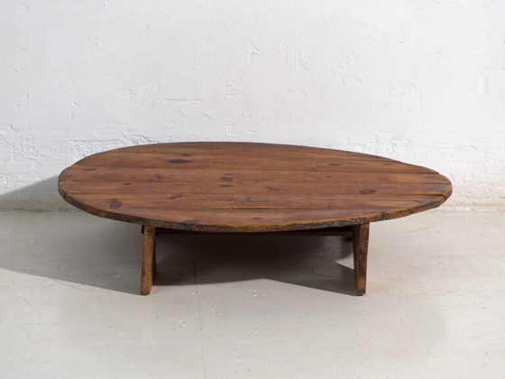 Tavolino basso rotondo antico in legno di pino – Europa Centrale, circa 1940 – Tavolini da caffè, Rustic (photo 24 of 40)