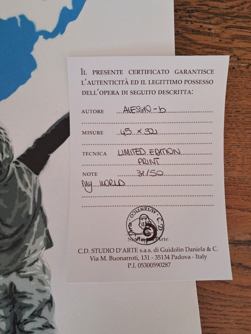 ALESSIO B - La mia parola - Litografia d'artista incorniciata