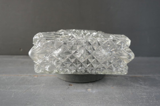 Vintage Glass Ceiling light / Wall lamp pressed glass flower – Metal (photo 8 of 13)