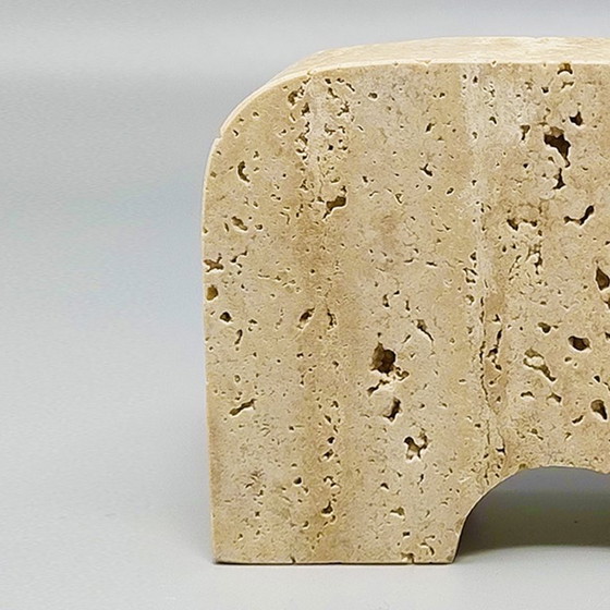 Image 1 of 1970s Original Travertine Elephant Sculpture by Enzo Mari for F.lli Mannelli