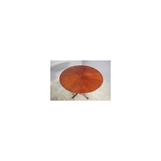 Image 1 of Vintage mahogany round coffee table by Paolo Buffa, 1950s