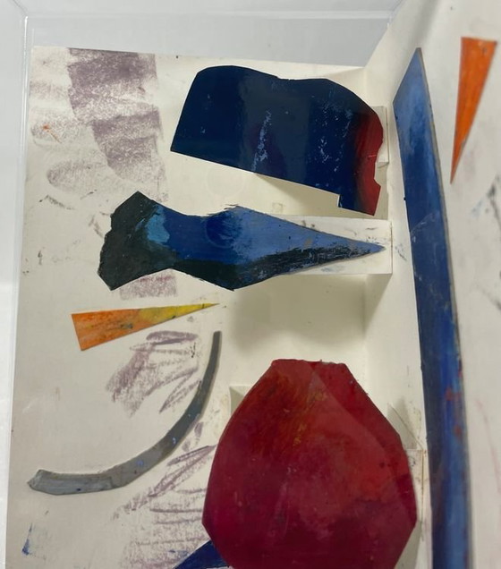 Image 1 of Spatial composition in color - mixed media collage in Plexiglas object (Adolphe Lechtenberg, 1952)