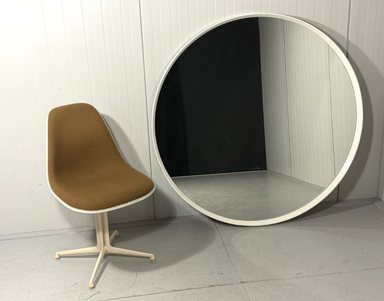 Image 1 of Specchio da parete rotondo XXL in legno bianco, anni '60-'70