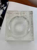 Vintage brutalist ashtray / block glass bowl