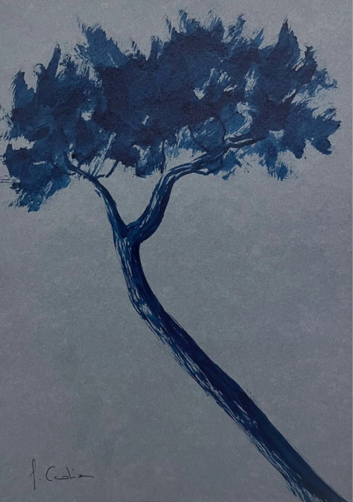 Esquisse d’artiste sur papier bleu 21x15cm 