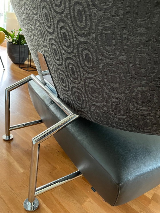 LEOLUX AKKA / swivel loveseat & chaise longue, luxury leather/fabric (photo 6 of 6)