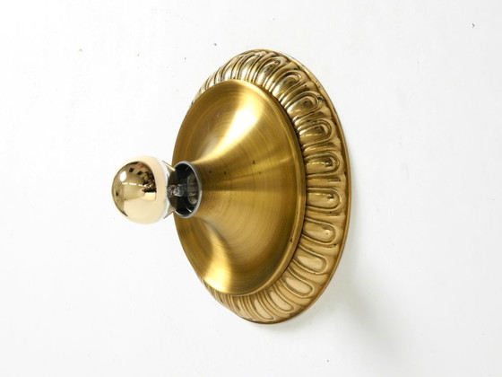 Image 1 of Lampe murale ou plafonnier ronde en laiton et métal, style pop art des années 1960, par Sölken