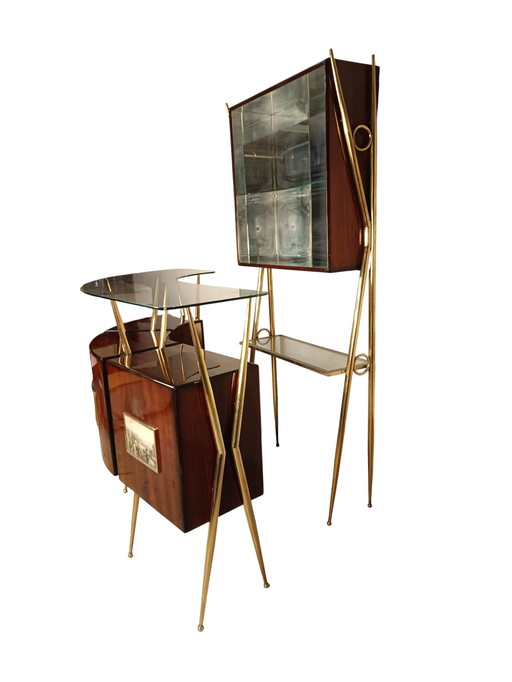Giò Ponti-style bar cabinet