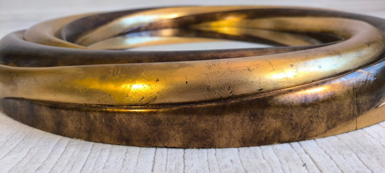 Image 1 of 💎✨ Grote ronde Victoriaanse Engelse spiegel – Verguld hout & facetgeslepen glas – Verzamelobject ✨💎