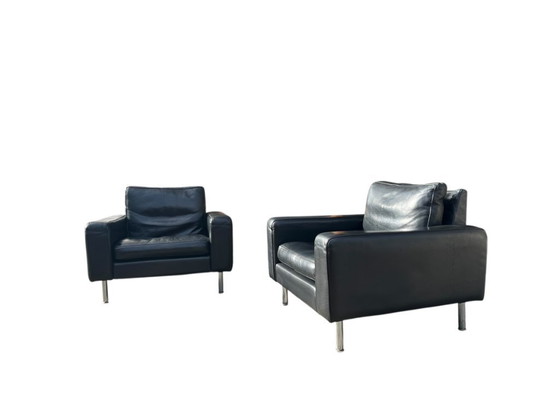 Image 1 of Set di 2 eleganti poltrone vintage in pelle