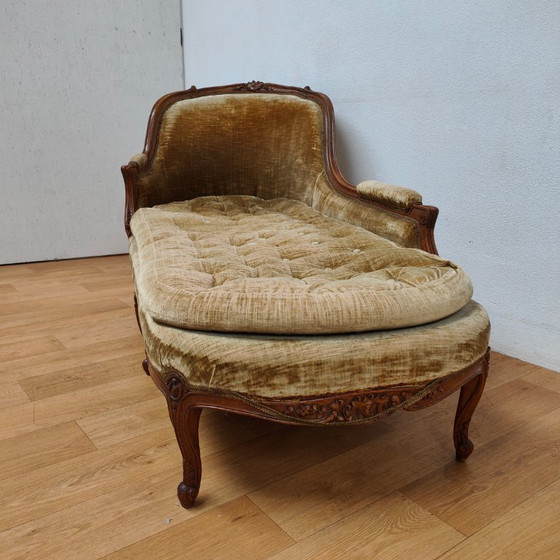 Image 1 of Divano chaise longue antico Luigi XV, divano a sdraio