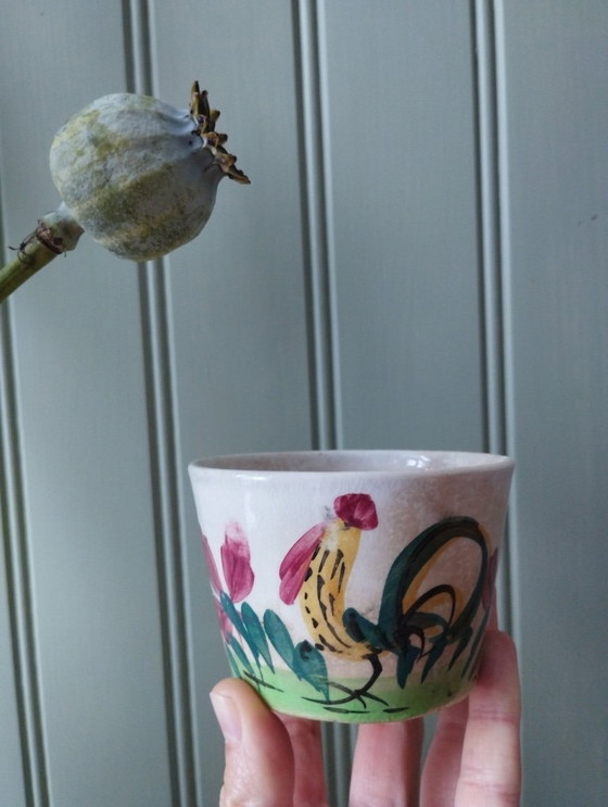 Image 1 of Tasse et sous-tasse Creil & Montereau « Coq »