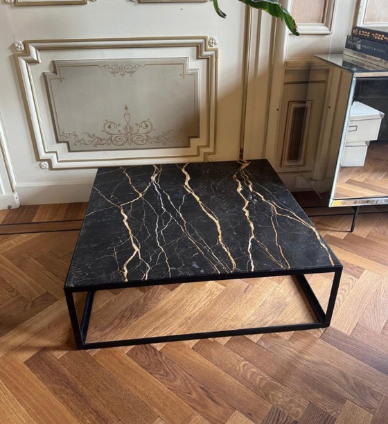 Janua SC54 Couchtisch – 80 x 80 cm – Schwarzer Portoro-Marmor – Guter Zustand – Couchtische, Marble (photo 5 of 5)