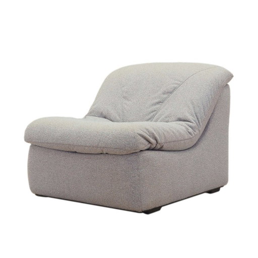 Poltrona lounge italiana in stile Space Age degli anni '70: un design organico in tessuto grigio. – fauteuils, Plastic
