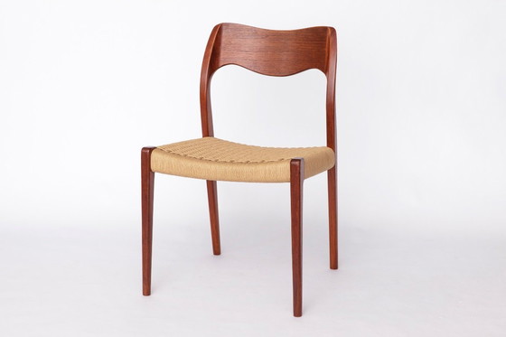 Image 1 of Coppia di sedie da pranzo in teak modello 71 di Niels Otto Møller, anni '50 | Stile moderno danese di metà secolo, sedute in