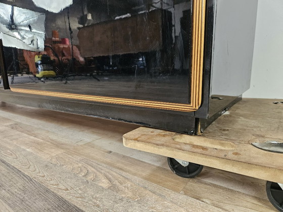 1970er Pierre Cardin Buffetschrank aus schwarz lackiertem Holz – Buffetschränke, Wood, Klassiek (photo 28 of 32)