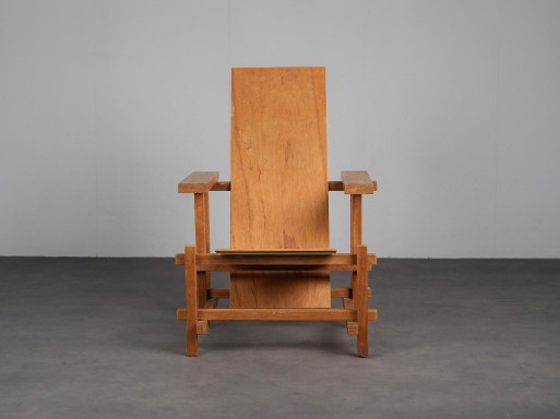 Fauteuil lounge moderniste dans le style de Gerrit Rietveld, Pays-Bas, années 1980 – Wood (photo 2 of 10)