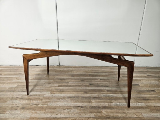 1950s wooden dining table with mirrored top – eettafels