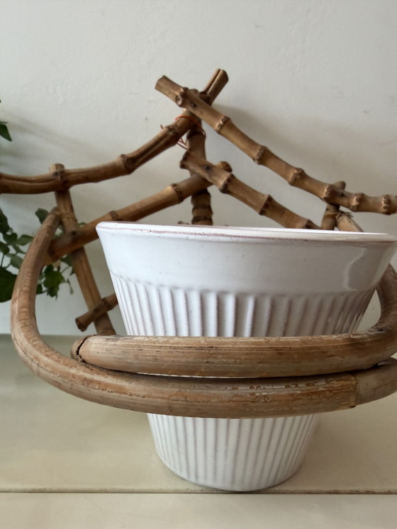 Image 1 of Rattan-Pflanzenhänger mit Blumentopf