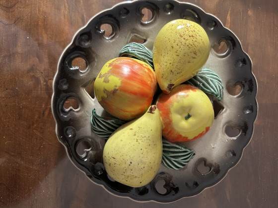 Image 1 of Vintage assiette Barbotine en ajourée