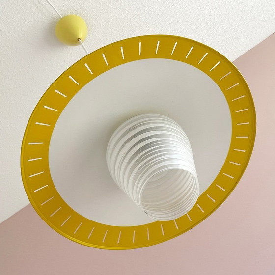 Image 1 of Lampada Mid Century Modern in vetro opalino, design olandese