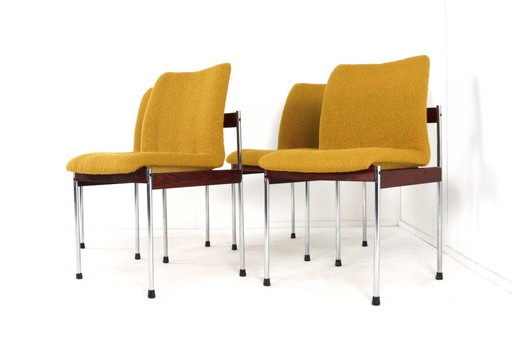 Set of 4 Thereca chairs upholstered vintage