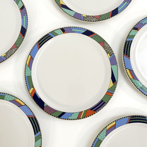 Set of 6 Plates Scenario Metropol by Barbara Brenner for Rosenthal, 1990s