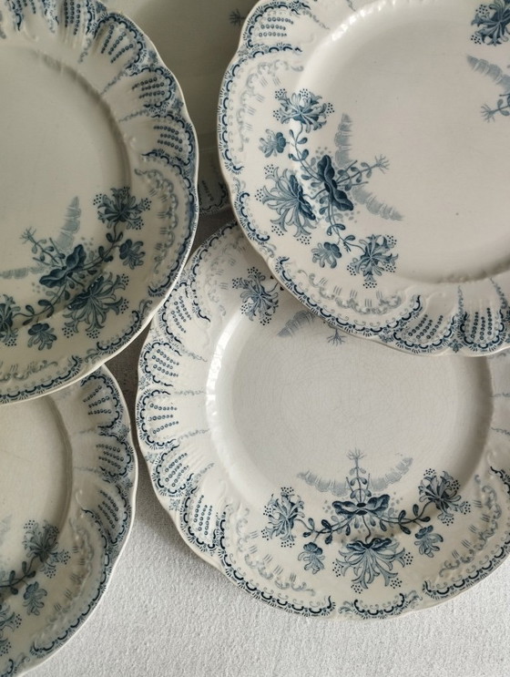 Image 1 of "Regency": 6 platos de postre de piedra de hierro de St-Amand & Hamage