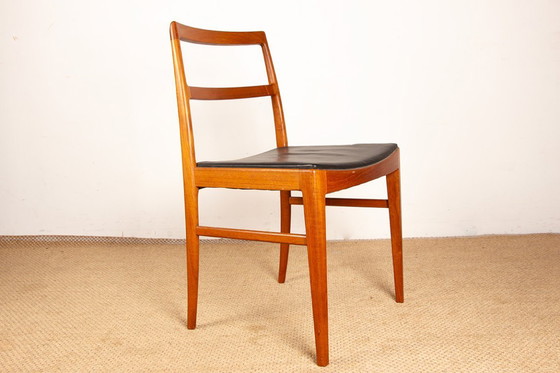Image 1 of Set van 4 Deense stoelen van teakhout en leer, model 430, van Arne Vodder voor Sibast, 1960.