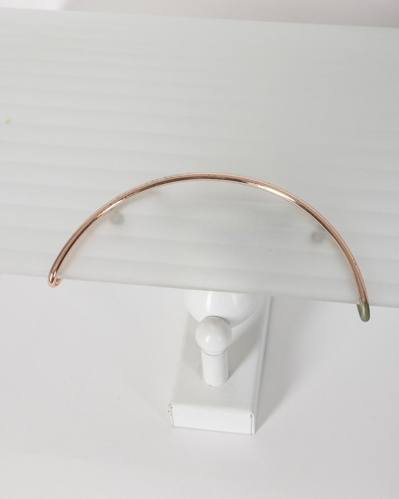 Image 1 of  Pagina 1 di 9 Coppia di lampade da parete vintage anni '80 in vetro decorato di design italiano