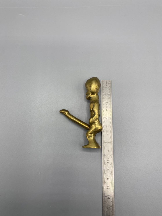 Anthropomorphe Figur aus vergoldetem Messing – Stammeskunst, Kuriosität – 20. Jahrhundert – Dekorative Objekte (photo 4 of 5)