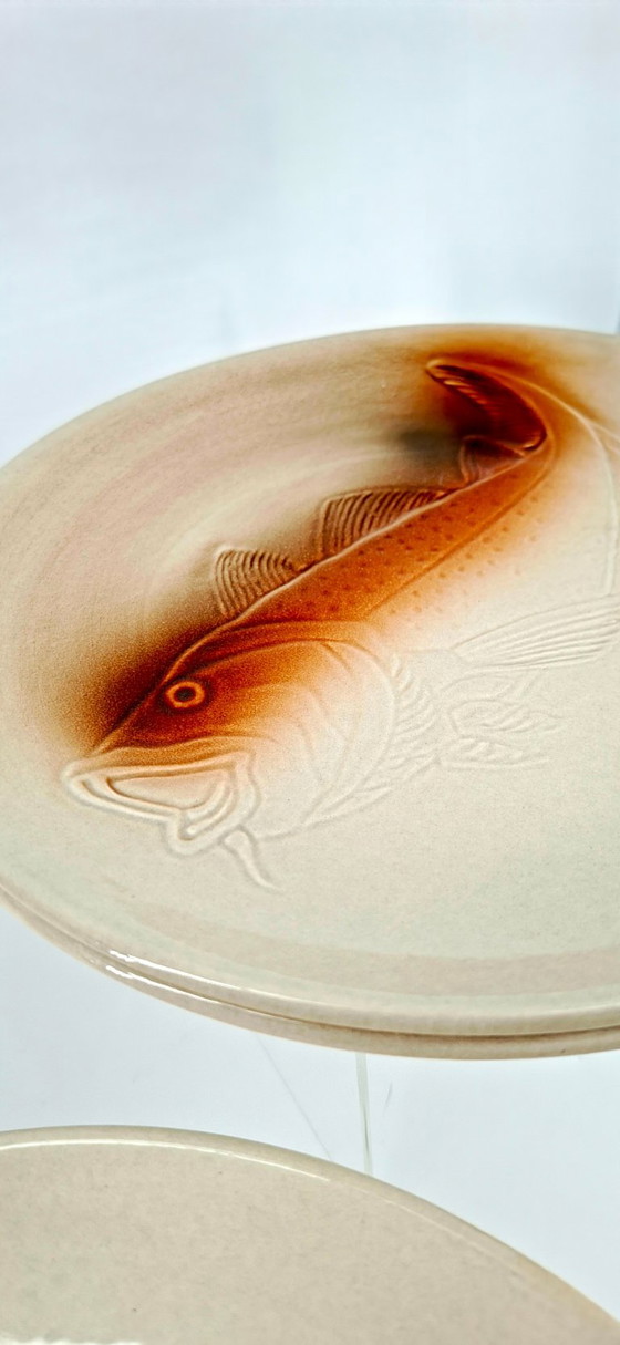 Set van 6 visborden – Saint-Amand aardewerk, vintage jaren 50-60 – saint arnand, Servies, Ceramic (photo 13 of 18)