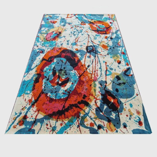 Alfombra sin título de Sam Francis – Lana sedosa sobre algodón, anudada a mano (200x300cm) (photo 2 of 10)