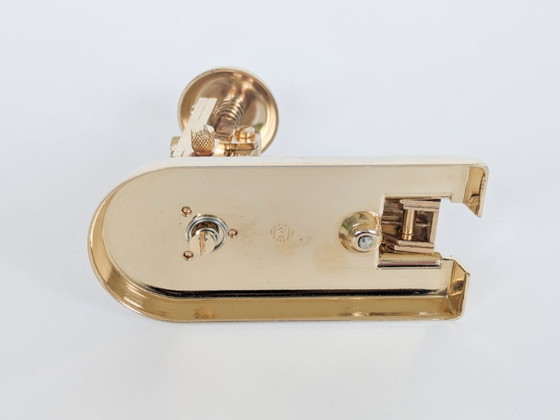 Image 1 of Cucitrice da scrivania vintage El Casco M-5, in ottone placcato oro, prodotta in Spagna.