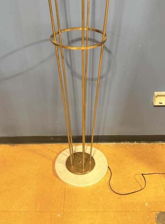 Tree Lamp from Stilnovo, 1950s, Lampade da terra, Ottone, Bianco, Mid Century Modern (foto 3 di 7)