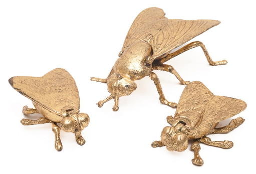 Set of 3 gilded ashtrays