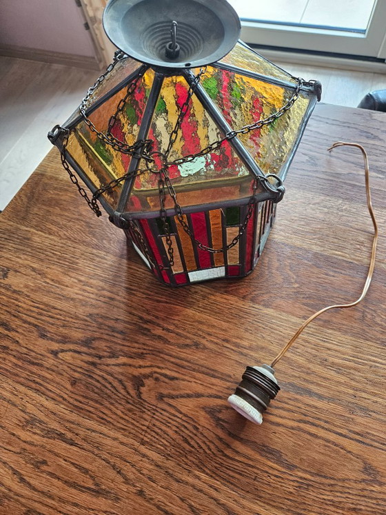 Lampada a sospensione in vetro colorato stile Scuola di Amsterdam – Lampade a sospensione, Glass, Metal (photo 4 of 5)