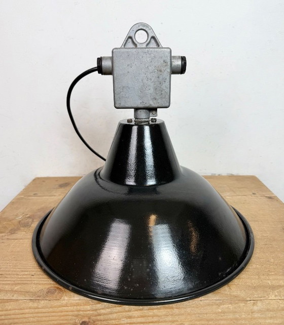 Image 1 of Industrial Black Enamel Pendant Lamp from Elektrosvit, 1960s