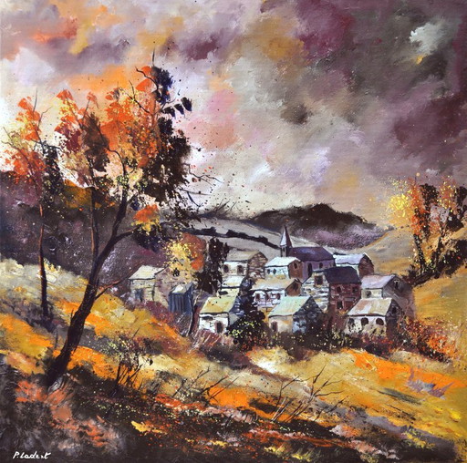 Villaggio in autunno – kunst, Canvas