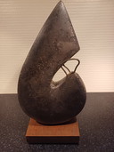 2 pièces sculpture noire et blanche figurine abstraite organique objets ying yang