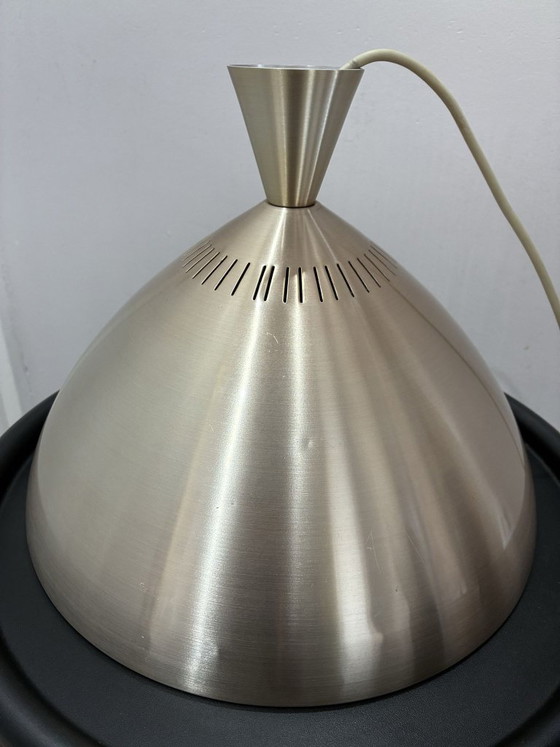 Lámpara colgante Lyfta Diabolo con perforación radial, años 60, Lámparas colgantes, Metal, Plateado, 1960 (foto 5 de 7)