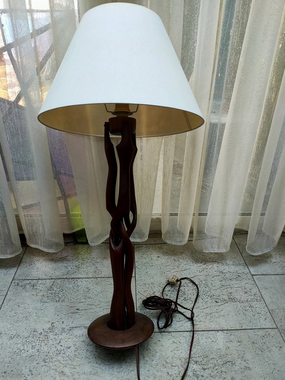 Image 1 of Lámpara de mesa de madera de teca