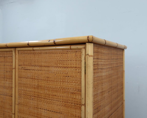 Image 1 of Armadio autoportante vintage Dal Vera in bambù e rattan, anni '70.