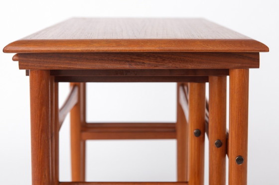 Image 1 of Set of 3 Teak Nesting Tables – 1970s Danish Mid-Century Modern Design, Vintage Side Tables, Scandinavian Teak Furniture