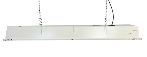 Beigefarbene industrielle Hängeröhrenleuchte von Famer, 1970er Jahre