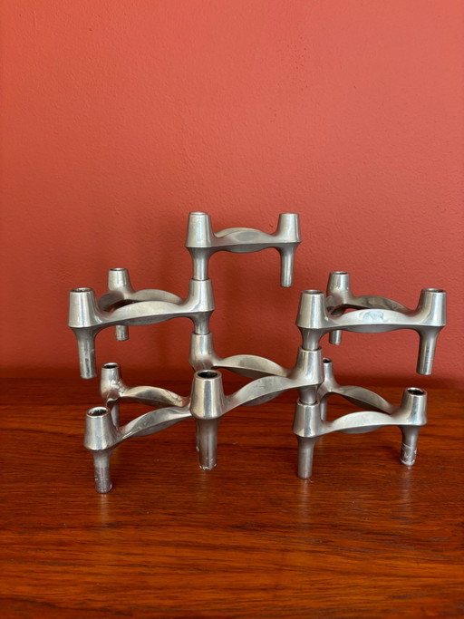 Juego de 6 portavelas vintage originales Stoff Nagel BMF